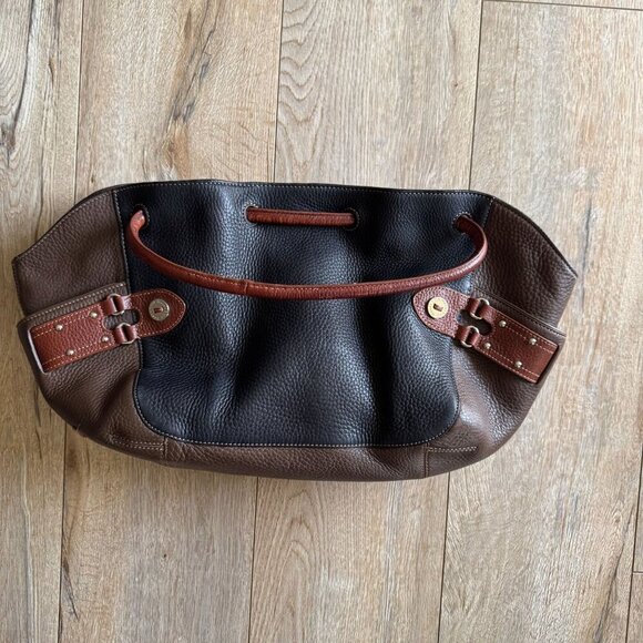 COLE HAAN Village Tri Color H05 Pebbled Leather Trapeze Large Hobo Shoulder Bag - Picture 12 of 17